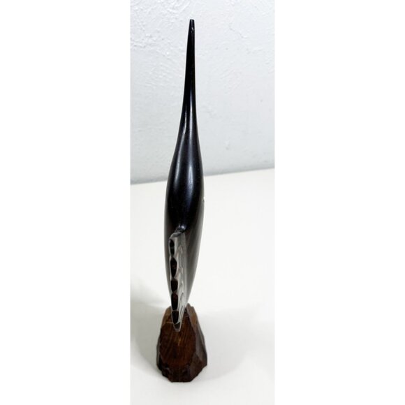 14" Wood Carved Sailfish Ironwood Striped Sculpture Beach Tropical Decor EUC - Picture 3 of 9